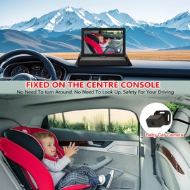 Baby Car Camera for Backseat, Rear Facing Infant Monitor,HD 720P, 360° Rotating (KB46 with USB Cable)