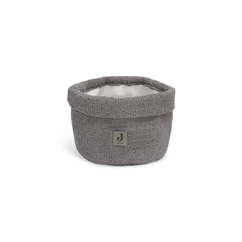 Jollein Bliss Knit Changing Table Basket, Storm Grey
