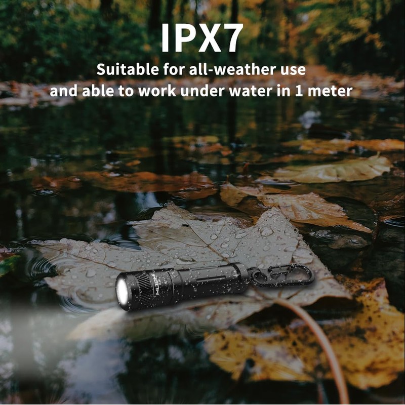 MIJOMI EDC Keychain Flashlight,100 High Lumen K2 Mini LED Light