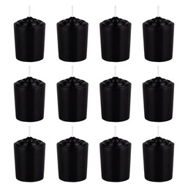 Mega Candles 12 pcs Unscented Black Votive Candle, Hand Poured Wax Candles 15 Hours 1.5 Inch x 2.25 Inch, Home Décor, Wedding Receptions, Baby Showers, Birthdays, Celebrations, Party Favors & More
