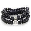 108 Bead Mala Bracelet with Lotus Charm and 6mm Small
