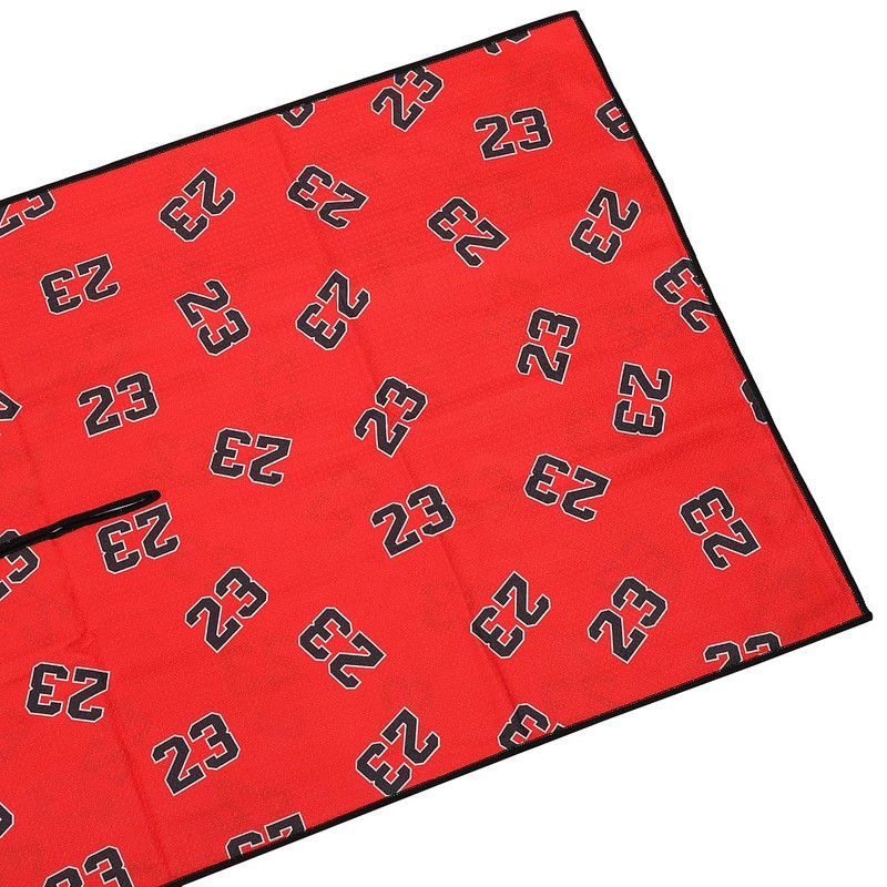 SHABIER Red Big Golf Towel with No.23 Design Golf Microfiber