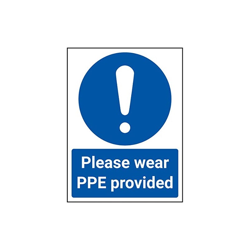 V Safety Please Wear PPE Provided - 150mm x 200mm