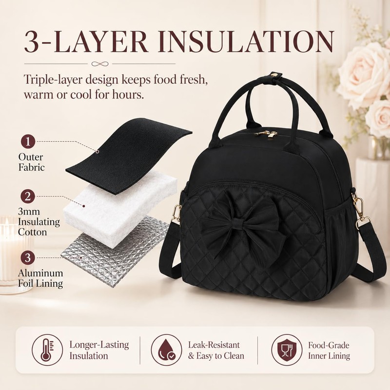 LEDAOU Lunch Box for Women, Insulated Lunch Bag Women with