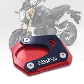 FOR Honda Grom 125 GROM 125 MSX 125 2013-2021 2022 2023 Motorcycle CNC Kickstand Foot Side Stand Extension Pad Support Plate Expansion Stand (Red)