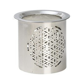 NKlaus Incense burner steel silver glossy Height: 8cm Tea light with sieve for incense 10916