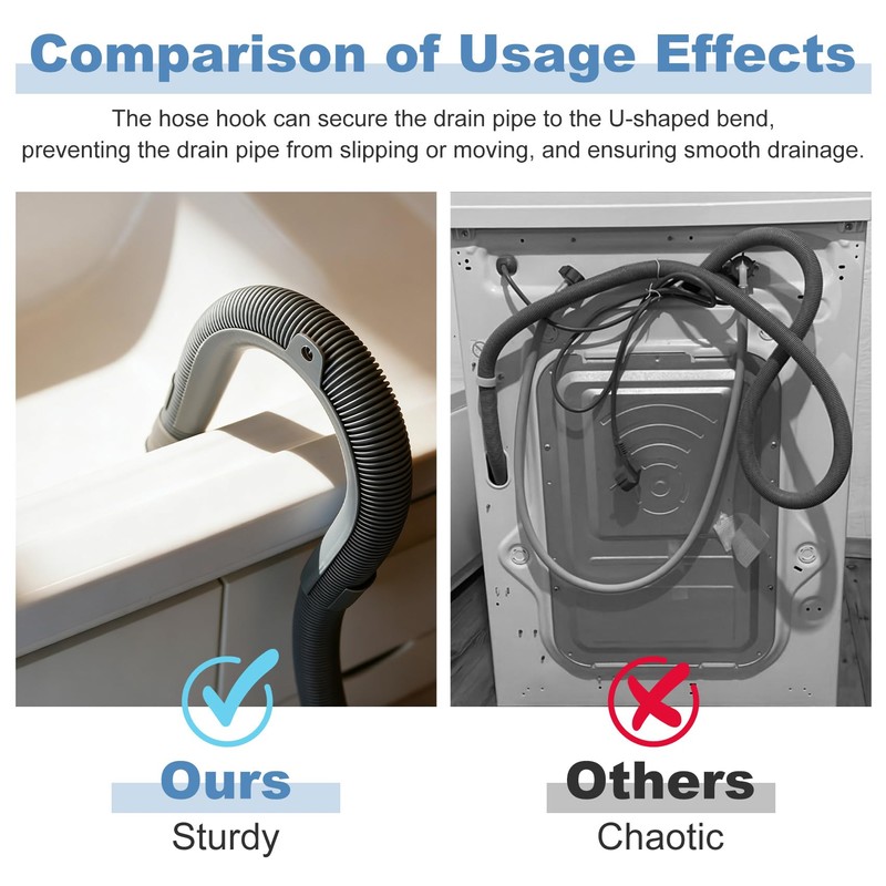 DC,CLISENCE 2 Pack Washing Machine Drain Hose Holder, Washer Drain