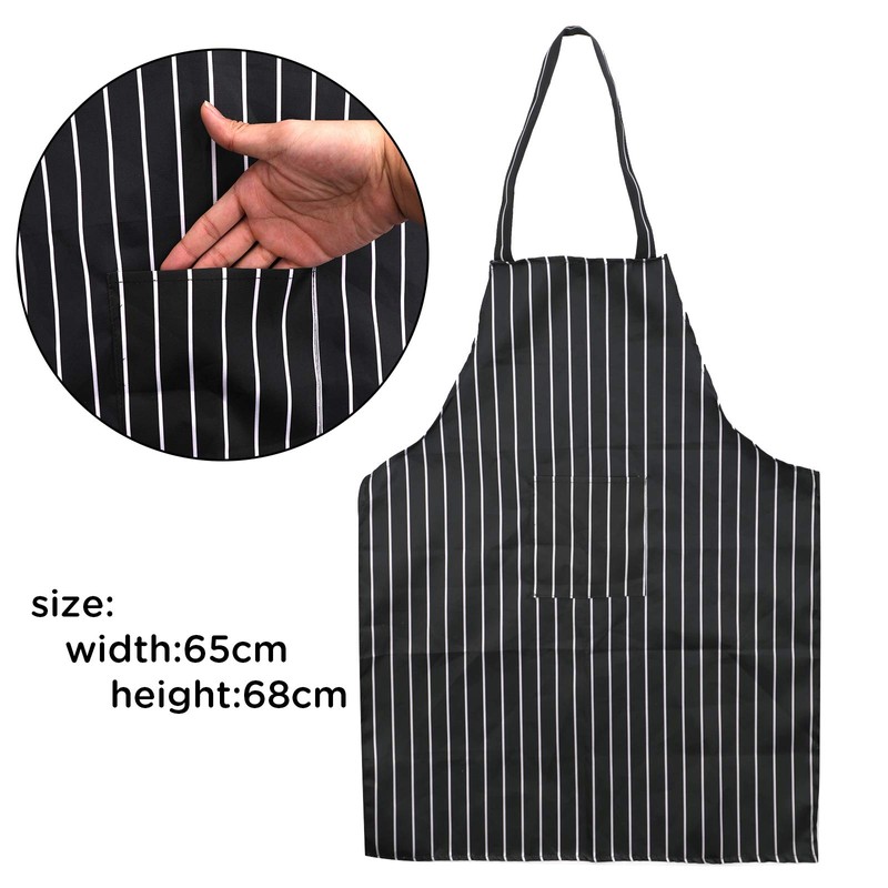 SAVITA Hat Apron Set White Chef Hat Black and White