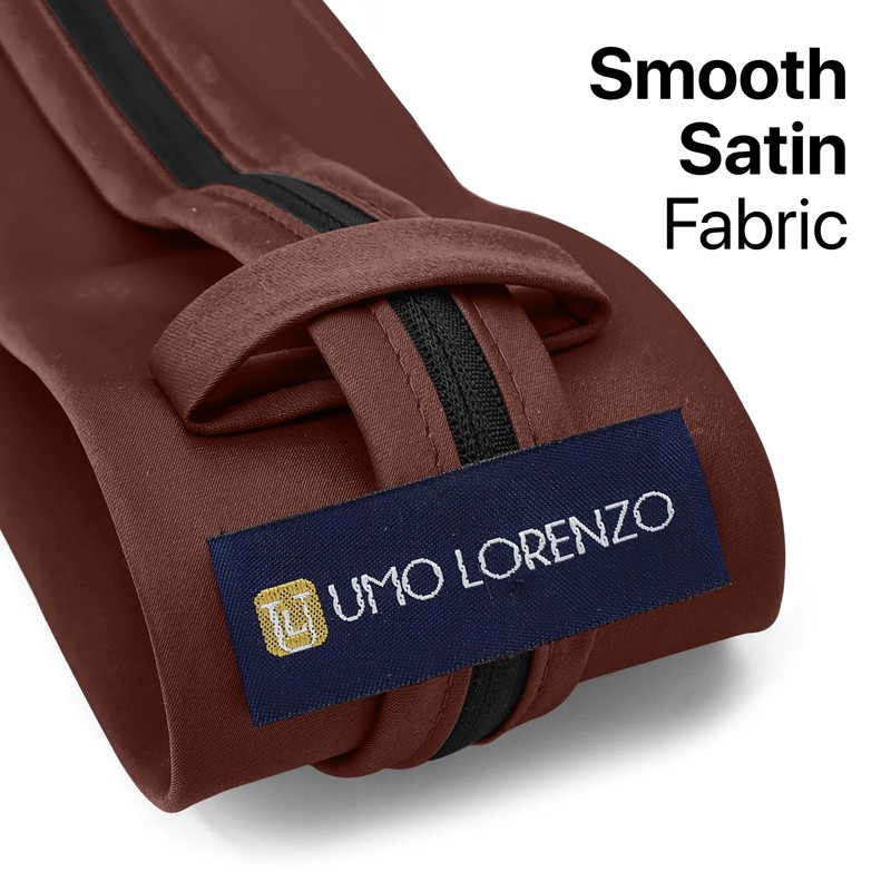 Stylish Plain Zipper Tie, Brown