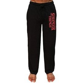 Mad Engine Stranger Things Men's TV Show Original Logo Adult Loungewear Pajama Pants - Medium, Black