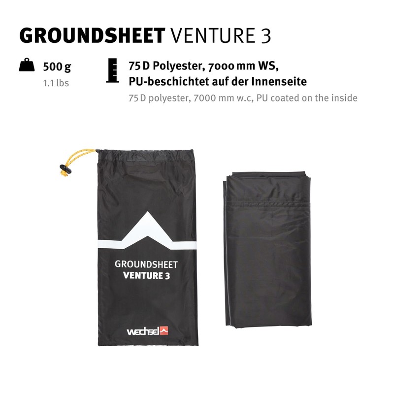 Wechsel Groundsheet for Venture 3 Additional Tent Ground Camping Tarpaulin