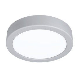 EGLO Idun LED Ceiling Light, Round Ceiling Light, Metal Ceiling Lighting in Silver and Plastic in White, Surface Mounted Light for Office and Kitchen, Neutral White, Diameter 17 cm