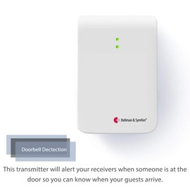 Bellman & Symfon Door Transmitter - Visit Smart Home System Component - Deaf Alert System Hearing Impaired Alarm Device Wireless Battery Powered Doorbell Sound Detector for Door Intercom Doorbell