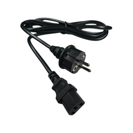 5 Metre IEC Cable 230 V 10 A IP44 Plug Straight (Type F CEE 7/4) IEC Coupling C13 Socket Power Cable 3-Pin Power Cable for PC Computer Printer Monitor - Black Cable