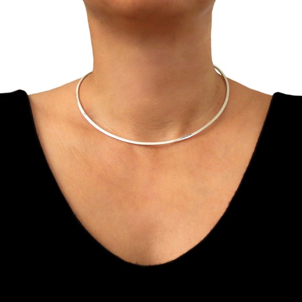Polished 925 Sterling 925 Silver Choker Torc Gift Boxed