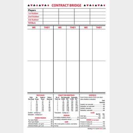 Contract Bridge Score Pads, Large Size (5 pads, 50 sheets each) Enjoy the original! Proudly made in the USA.