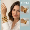 KKPOT Chunky Gold Bangle Bracelets for Women – 14K Gold