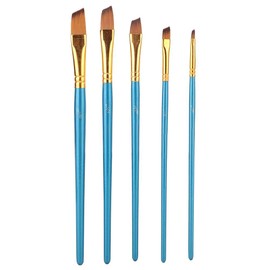 5 Piece Watercolour Brush Set, Artist Brush Set, Flat Brush, Nylon Hair, Artist, Acrylic Brush, Art Painting Set, Tool (Diagonal)