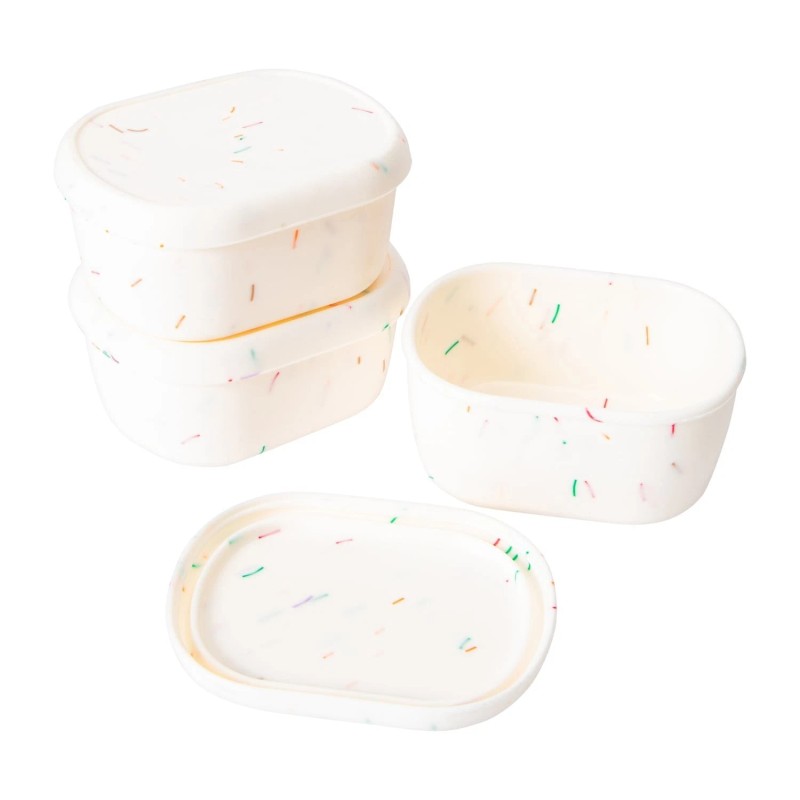Silikon Snack Container Silicone Snack Containers 3-Pack 6.7oz white USA