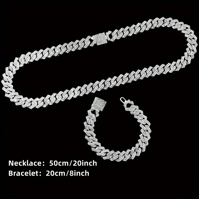 4pcs, Men's Rhinestone Bracelet Set, Ring Set, Men's Watch Gift