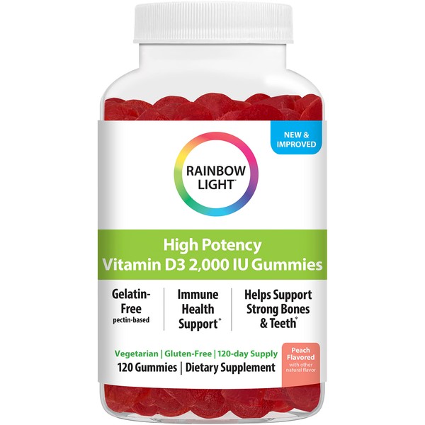 Rainbow Light Vitamin D Gummies, High Potency Vitamin D3 2,000IU