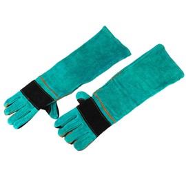 Leather Pet Training Anti bite Anti Scratch Animal Protective Safety Protection Gloves Green