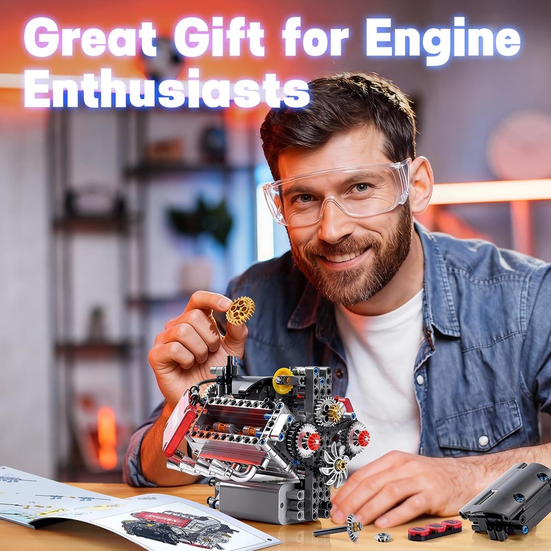 V8 Engine Toy Building Sets - Mini Combustion V8 Engine