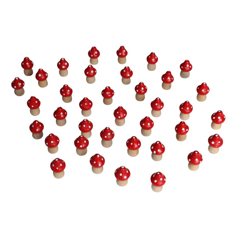 Pack of 12 Toadstools 2.2 cm Wooden Toadstool Lucky Charm