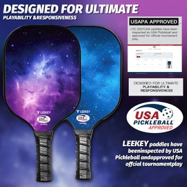 LEEKEY Pickleball Paddles Set of 4 - USAPA Approved Fiberglass Pickleball Racket, Racquet Made of Polypropylene Honeycomb Core,Lightweight Design Pickleball Paddles for Men Women Beginners