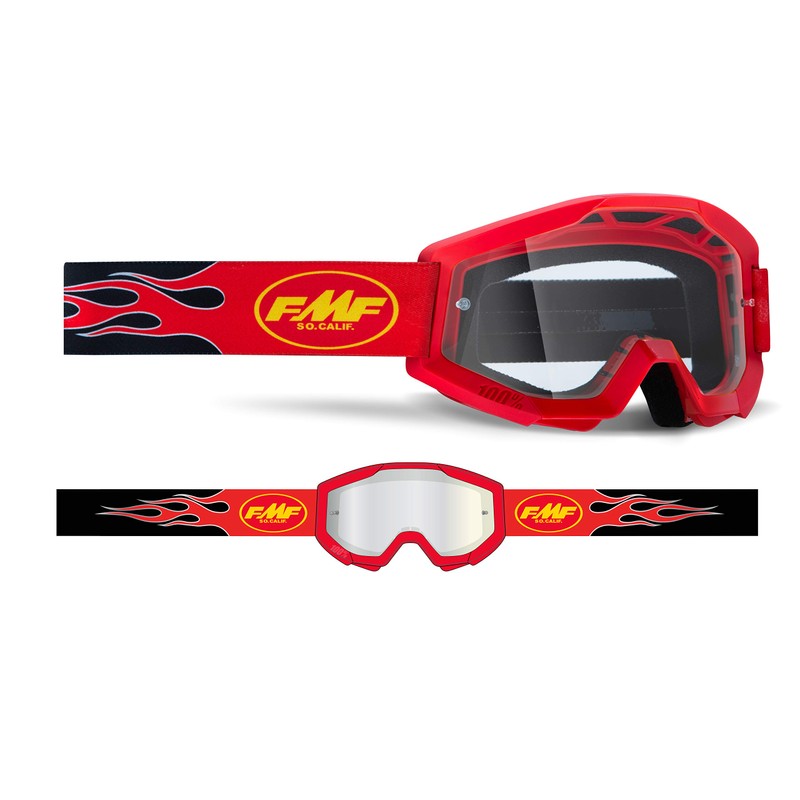 FMF POWERCORE Goggle Flame Red - Clear Lens