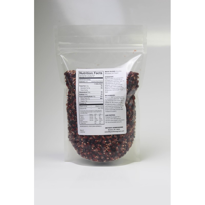 Meyer's Homegrown Premium Red Popcorn, 1lb Bag, Tender Texture, no