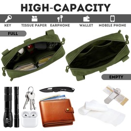 IronSeals Tactical Molle Horizontal Admin Pouch Multi-Purpose Laser-Cut EDC Tool Pouch Molle Attachment Bag Flag Patch Included