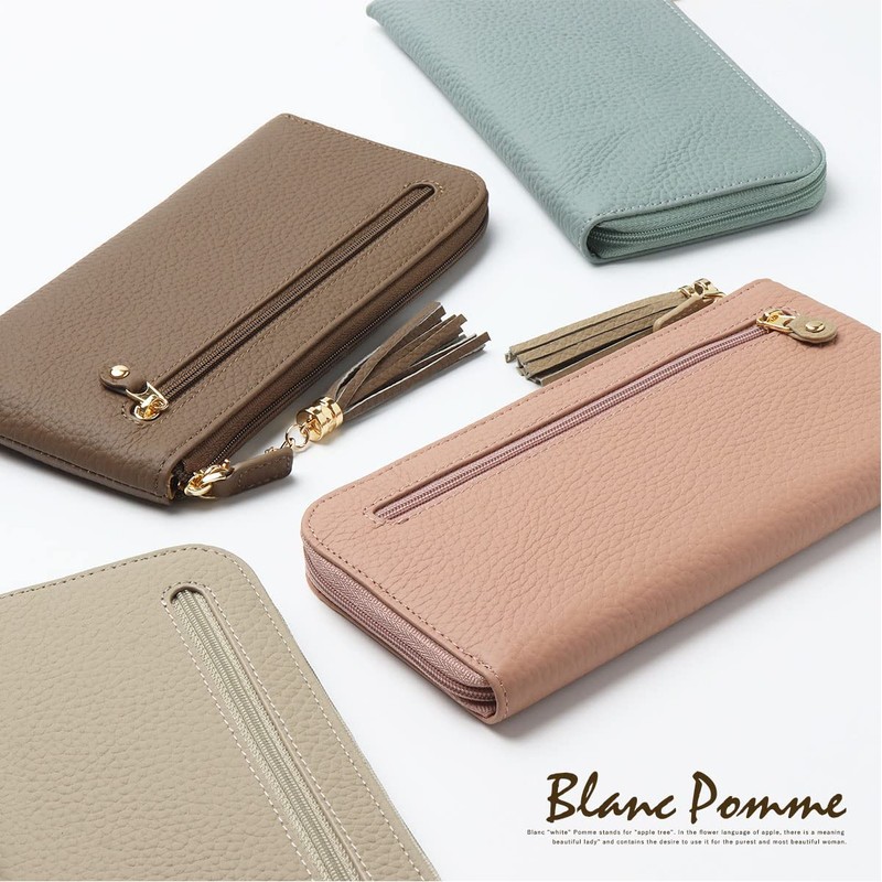 Blampom bp-1059 Women's Genuine Leather Long Wallet, Stylish, Anti-Skimming, Cowhide