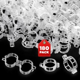 180 Pcs Plant Support Clips, Clear Plastic Trellis Clips, Garden Clips, Vegetable Clips, Vine Tomato Clips for Plants Support, Plant Clips for Climbing Plants to Grow Upright & Healthier - RamPro