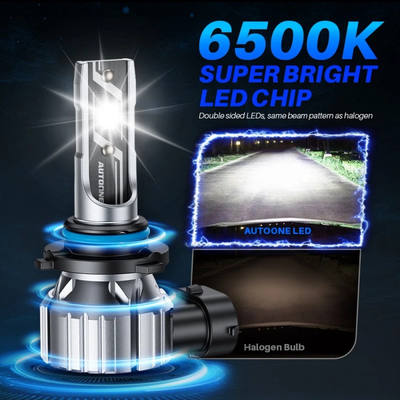 AUTOONE 9005 HB3 LED Headlight Super Bright High/Low Beam Bulbs