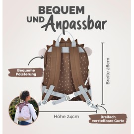 Juicy Bumbles Nursery Backpack Girls Boys Children's Backpack with Chest Strap Nursery Backpack Nursery Children's Backpacks Children Toddler 2-5 Years, Hedgehog