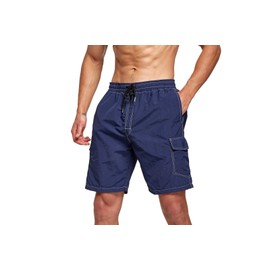 Tansozer Men's swimming shorts, waterproof swimming trunks, quick-drying, darkblue, s