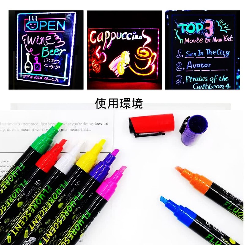 8 Colors Liquid Chalk Pen Highlighter Board Marker for LED