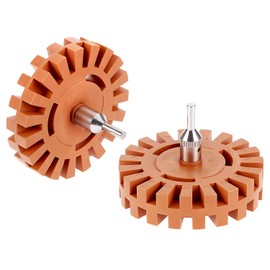 QWORK Decal Remover Eraser Wheel Tool Kit - Includes Eraser Wheel, Stainless Steel Scraper, and Plastic Razor Scraper for Auto Body Vinyl Decal Removal