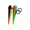LionGothic 14pc Taper Ear Stretcher O-Ring Kit Acrylic Rasta Design