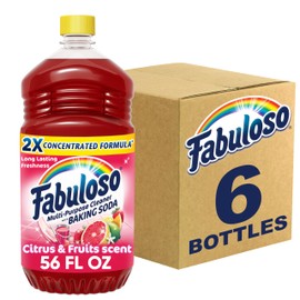 Fabuloso All Purpose Cleaner Bulk, Baking Soda, Bathroom Cleaner, Toilet Cleaner, Floor Cleaner, Shower and Glass Cleaner, Mop Cleanser, 336oz Total (56oz|Case of 6)