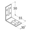 50mm x 55mm x 30mm Galvanised Steel Adjustable Angle Brackets