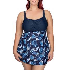 PERONA Traje de baño de una pieza para mujer, talla grande, estampado retro, traje de baño pin Up, Jungle, 24