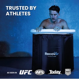 Portable Ice Bath Tub for Athletes, Portable Adult Bathtub for Home, Garden and Patio, Cold Plunge Tub for Single Person, Barrel Freestanding Tub - Recover