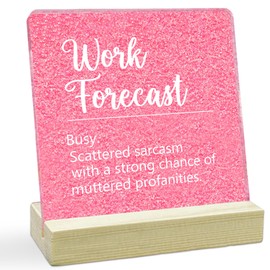 Funny Office Desk Sign, Motivational Office Desk Decor for Women Men, Acrylic Office Signs with Wooden Stand, Office Gifts for Boss Coworkers, Document Everything, Work Reminder 4x4 Inch (Pink)