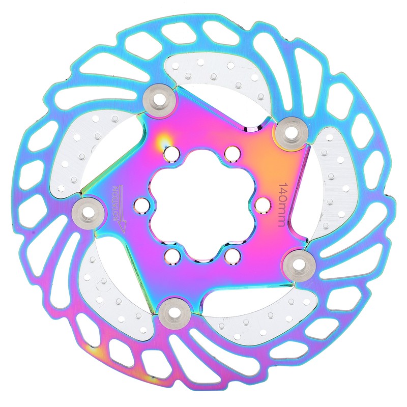 Mountain Bike TitaniumPlated Cooling Disc Brake Rotor 6 Nails Cycling