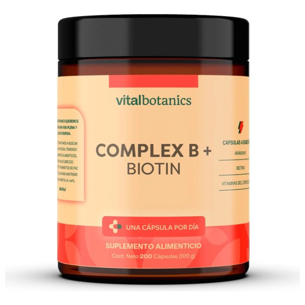 Complejo B Vitaminas B1 B2 B3 B5 B12 200 Caps