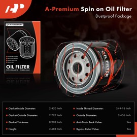 A-Premium 4-PC 10K Miles Protection Spin On Oil Filter Compatible with Ford & Toyota & Nissan & Jeep & Dodge & Chrysler & Mitsubishi & Plymouth & Renault & Eagle & Freightliner & Mercury & Alfa Romeo