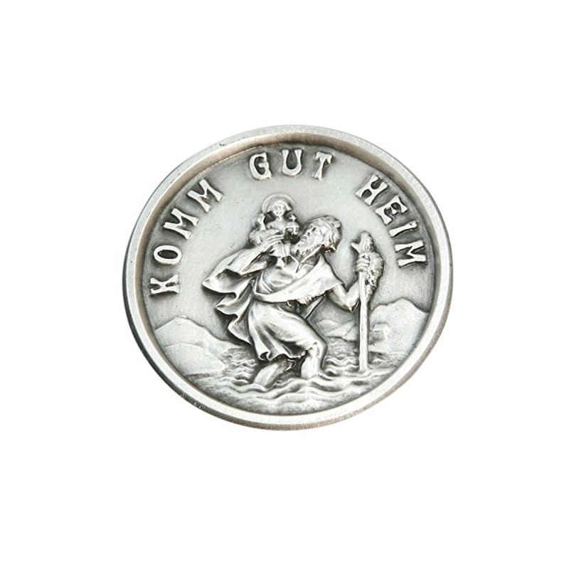 Christopherus, patron saint of travellers [inscription "Komm gut heim"] Diameter