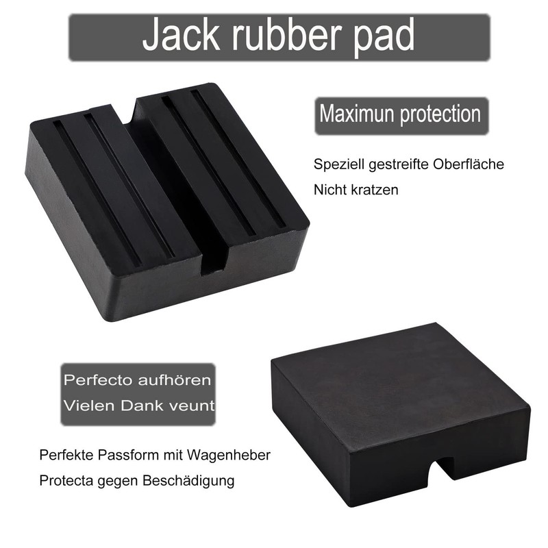 EXLECO 2 Pcs Car Jack Pad Rubber (75x75x25mm) Universal Rubber